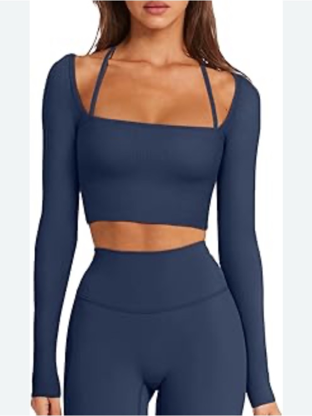 LASLULU Women's Long Sleeve Workout Crop Top